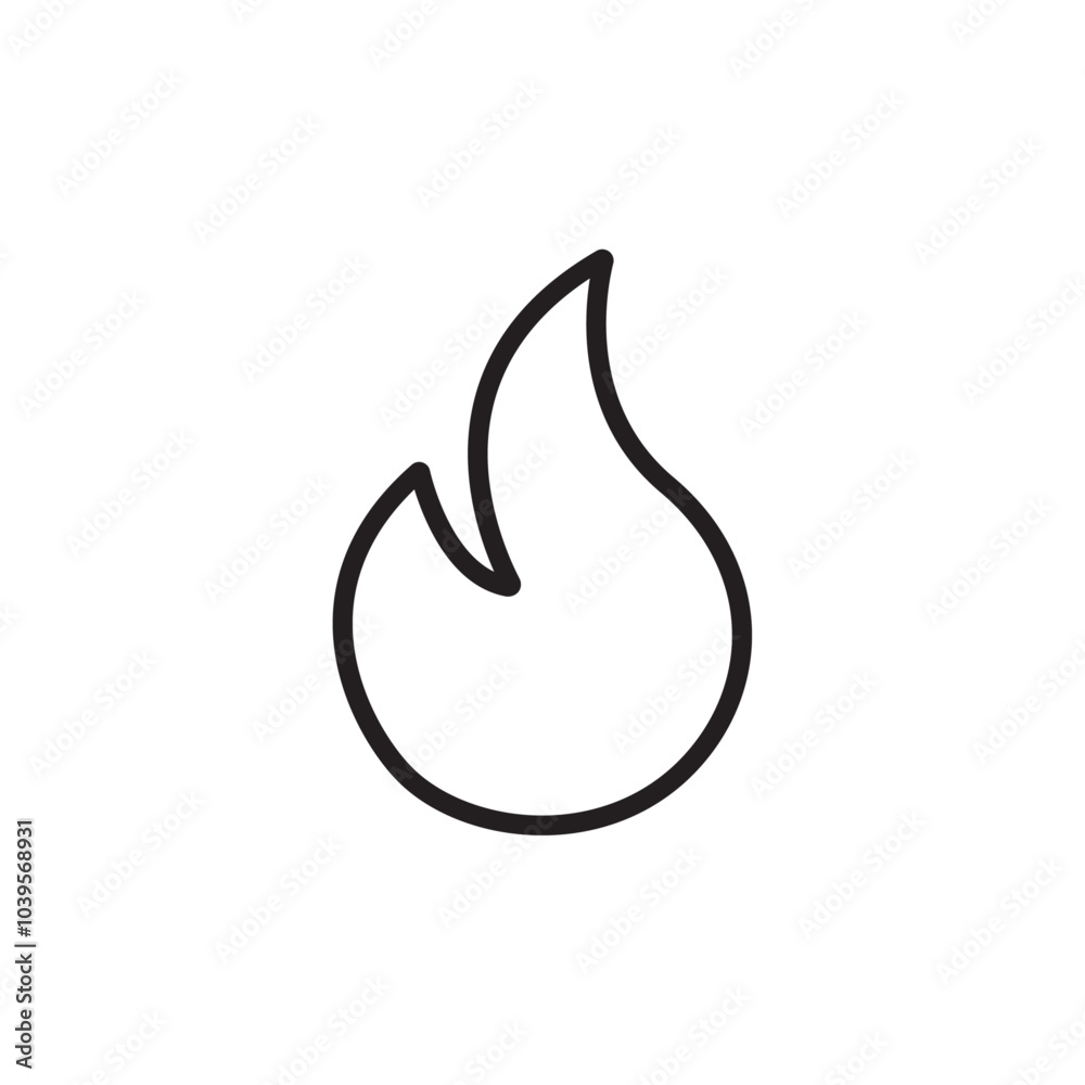 Flame icon Flat line illustration Flame icon Flat line illustration