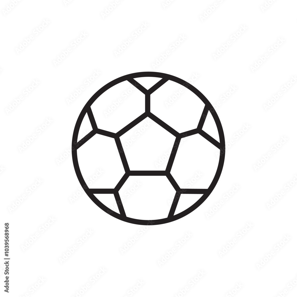 Football icon Flat line illustration Football icon Flat line illustration