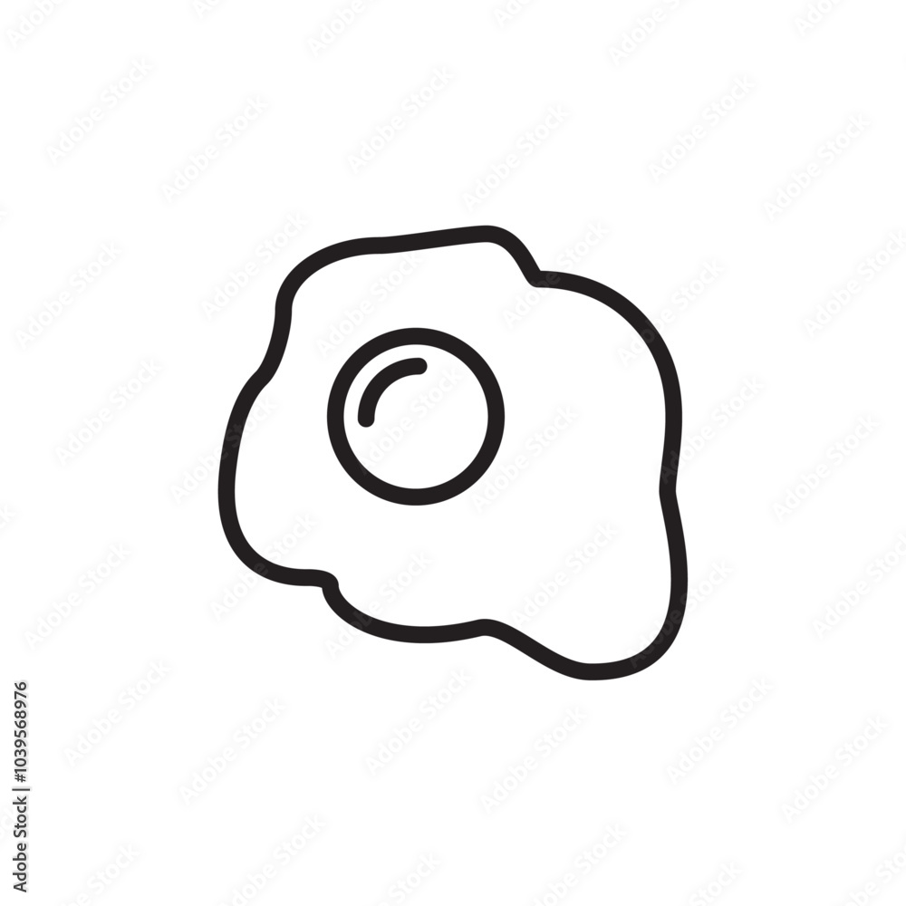 Fried egg icon Flat line illustration Fried egg icon Flat line illustration