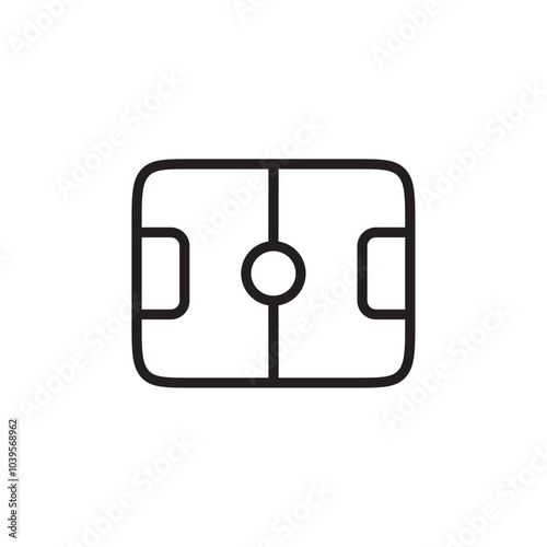 Football pitch icon Flat line illustration