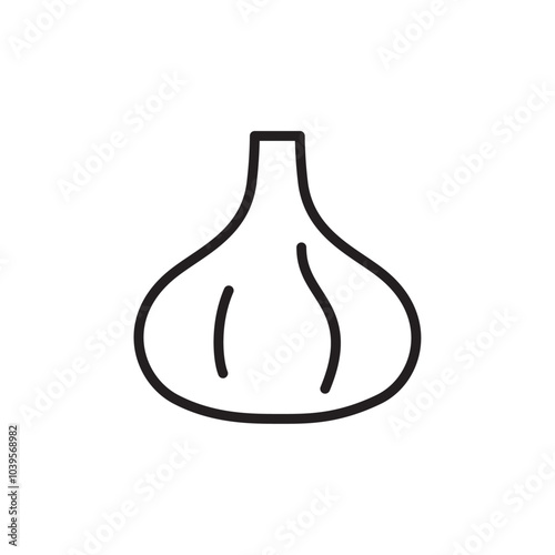 Garlic icon Flat line illustration