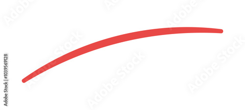 ラフに書いた1本の赤い線のあしらい - シンプルでおしゃれなアンダーラインのデザイン素材