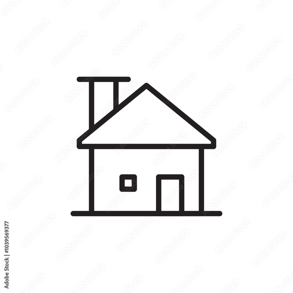 House icon Flat line illustration House icon Flat line illustration
