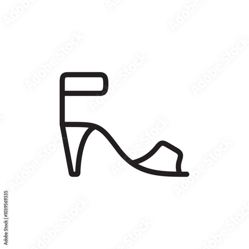 High heels icon Flat line illustration