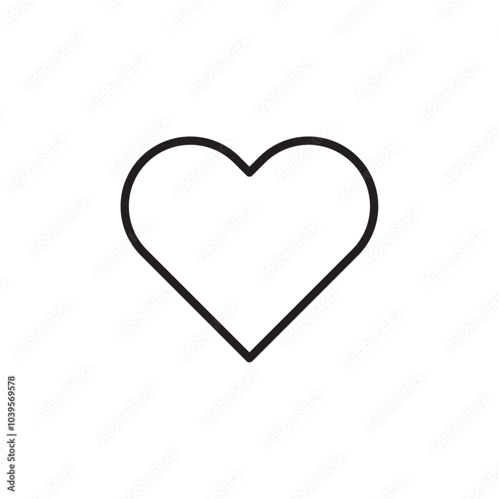 Love icon Flat line illustration Love icon Flat line illustration