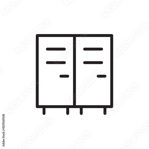 Locker icon Flat line illustration