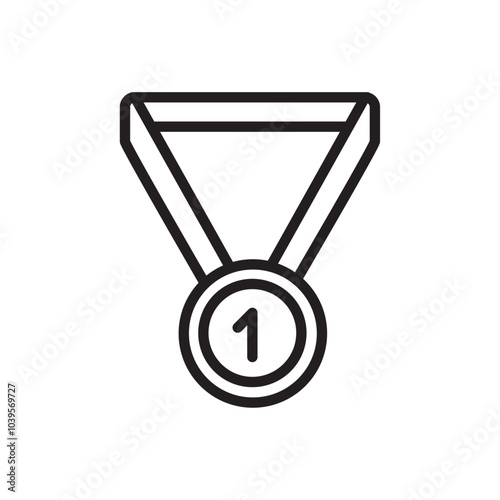 Medal icon Flat line illustration