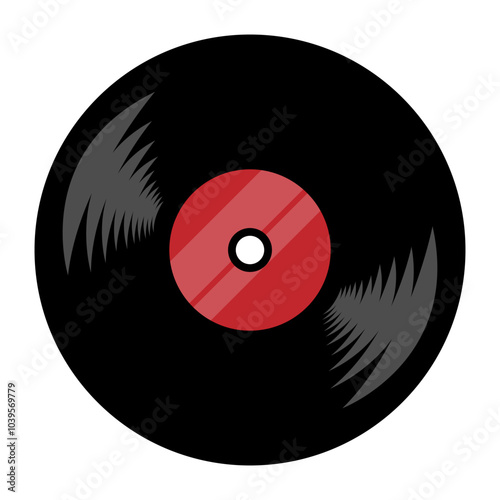 Vector Vinyl Record Illustration on White Background