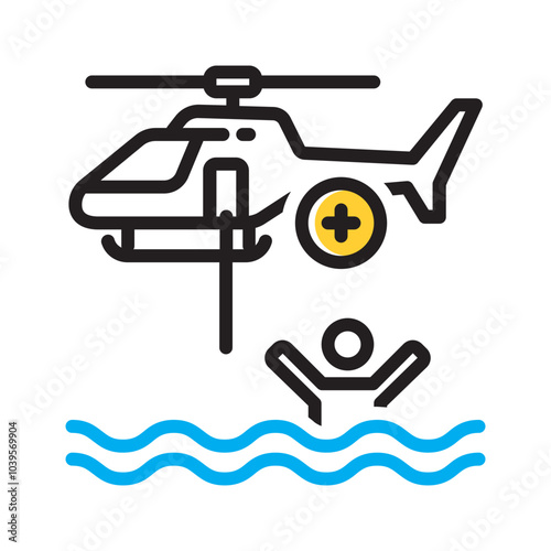 Vector multicolor icon for Rescue