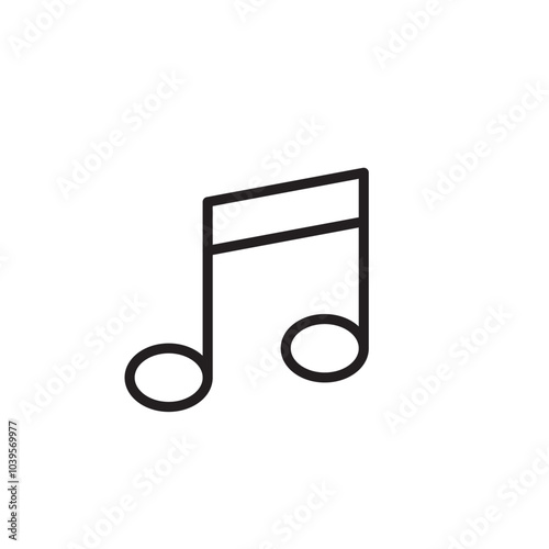 Music notes icon Flat line illustration