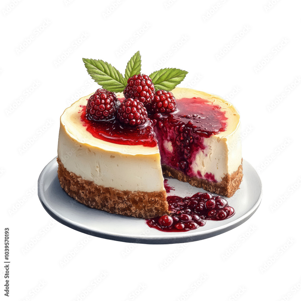 Delicious Cheesecake with Blackberry Topping Delicious Cheesecake with Blackberry Topping