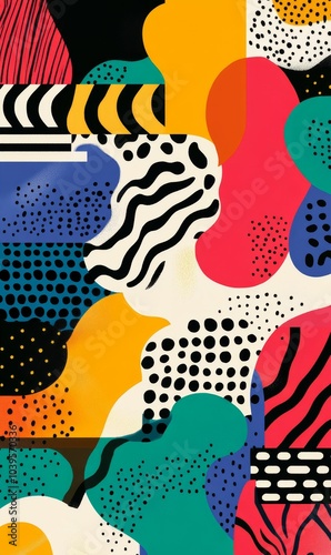 Wallpaper Mural Abstract art with bright colors and geometric shapes. Torontodigital.ca