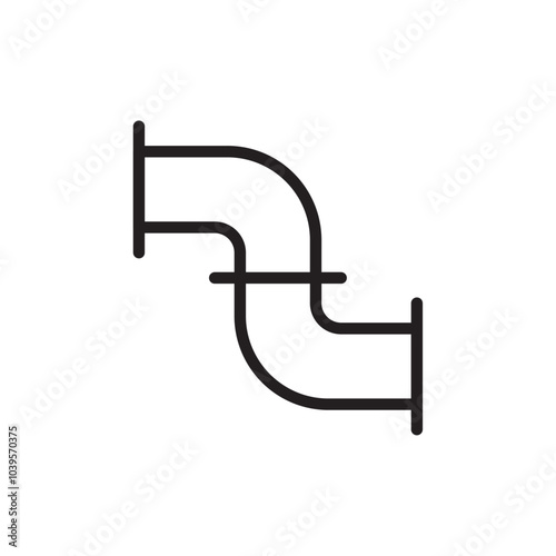 Pipe icon Flat line illustration