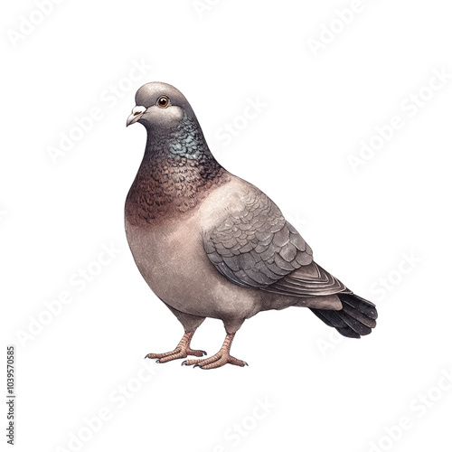 A Detailed Illustration of a Pigeon photo