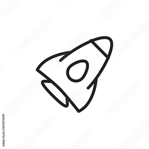 Rocket icon Flat line illustration
