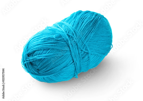 Canvastavla Wool yarn isolated on white.