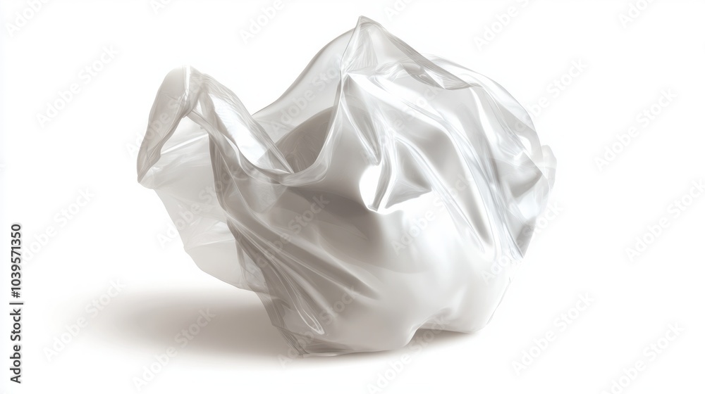 Open plastic bag with a puffed-up shape, filled with air, isolated on white background Open plastic bag with a puffed-up shape, filled with air, isolated on white background