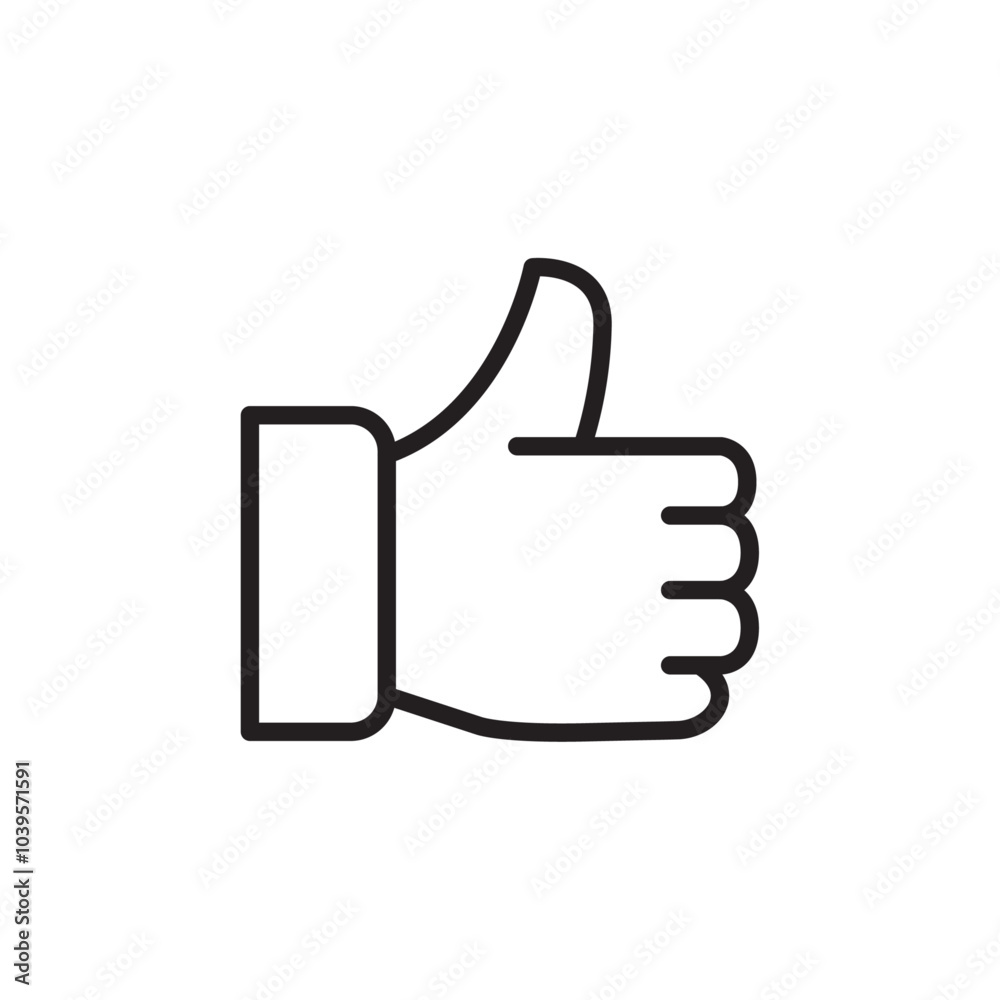 Thumbs up icon Flat line illustration Thumbs up icon Flat line illustration