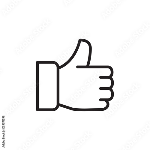 Thumbs up icon Flat line illustration
