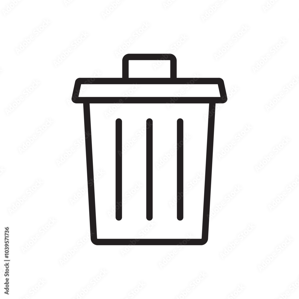 Trash icon Flat line illustration Trash icon Flat line illustration