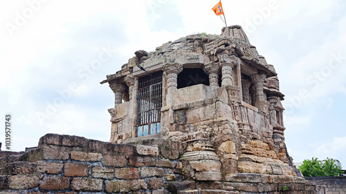 View of Sankeleshwar Mahadev Temple, a 13th-century beautifully carved monument, Sankali, Junagadh, Gujarat, India. photo