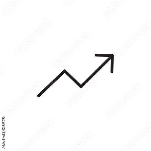 Trending icon Flat line illustration