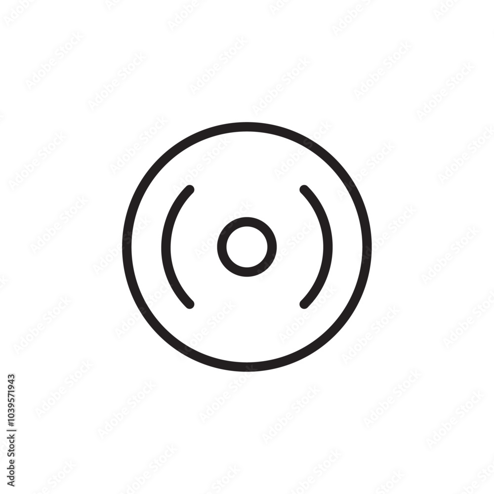 Vinyl Record icon Flat line illustration Vinyl Record icon Flat line illustration