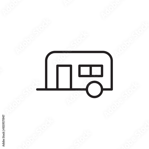 Vehicle trailer icon Flat line illustration