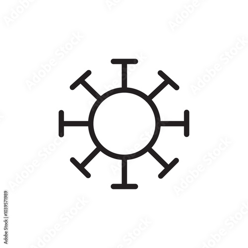 Virus icon Flat line illustration