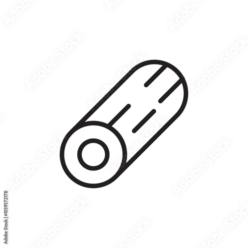 Wood log icon Flat line illustration