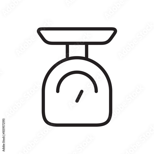 Weight scale icon Flat line illustration