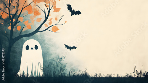 Halloween theme PPT background  photo