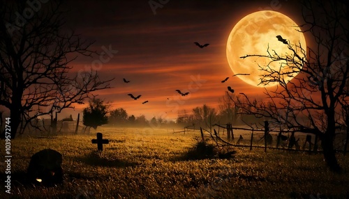 A scary and dark scene for Halloween