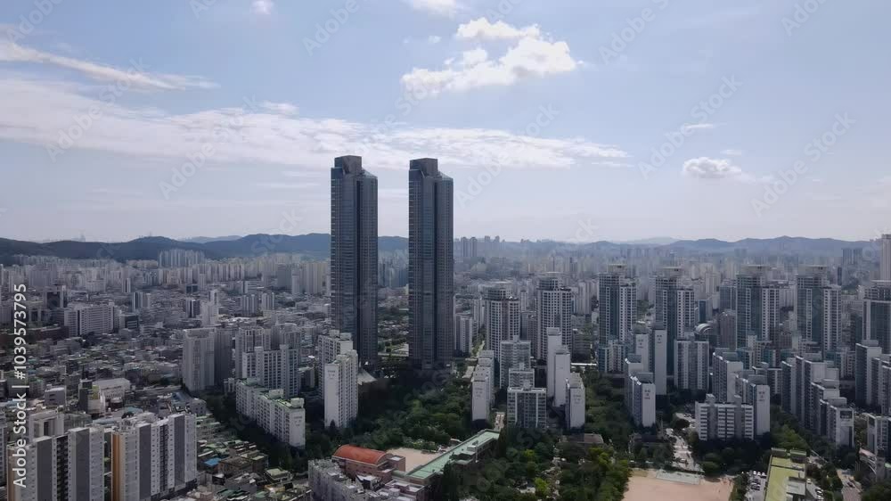 industrial complex in Bucheon City that was taken with an aerial shot industrial complex in Bucheon City that was taken with an aerial shot