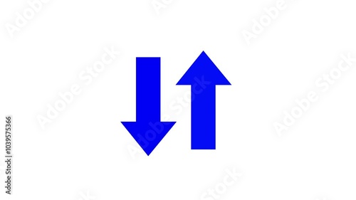 Wallpaper Mural Swipe up and down blue arrow animation on a white background. Up-down arrow loading seamless loop into alfa channel Torontodigital.ca