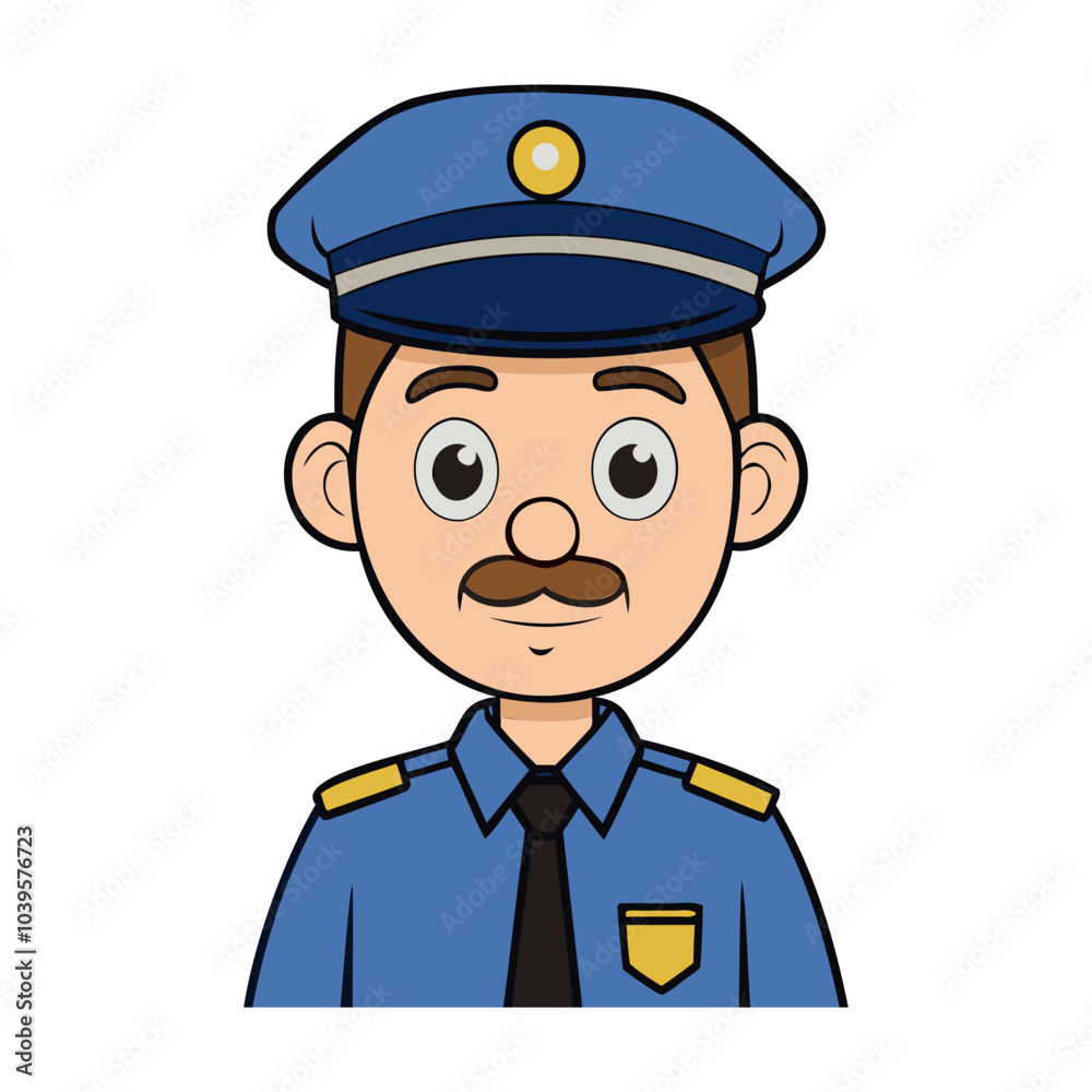 Cartoon policeman, profession, vector illustration, funny style Cartoon policeman, profession, vector illustration, funny style