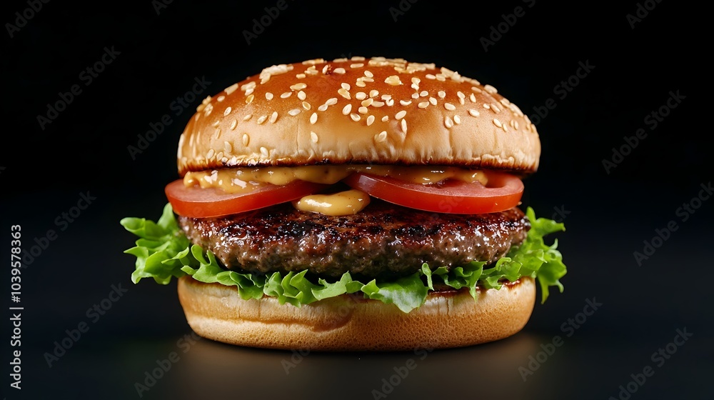Ingredient Costs of a Gourmet Hamburger Explained in an Infographic on a Dark Background Ingredient Costs of a Gourmet Hamburger Explained in an Infographic on a Dark Background