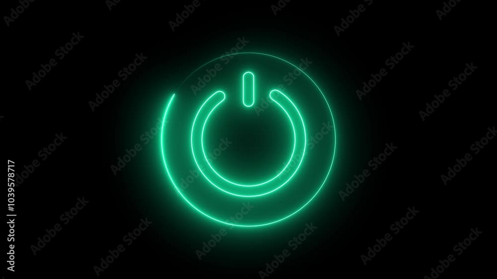 Power Button behind Dark Design. Dark background. Power Button behind Dark Design. Dark background.