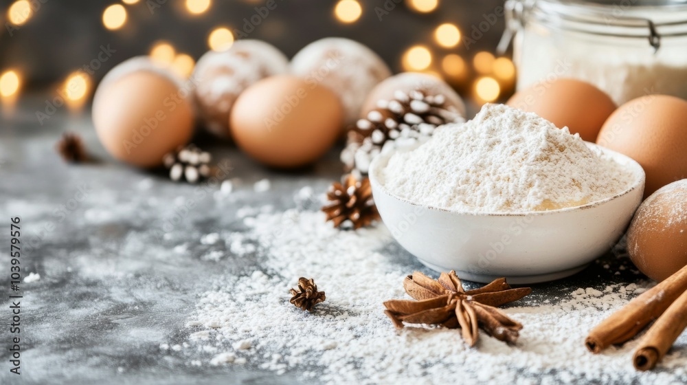 Cozy Baking Ingredients with Modern Touch Cozy Baking Ingredients with Modern Touch