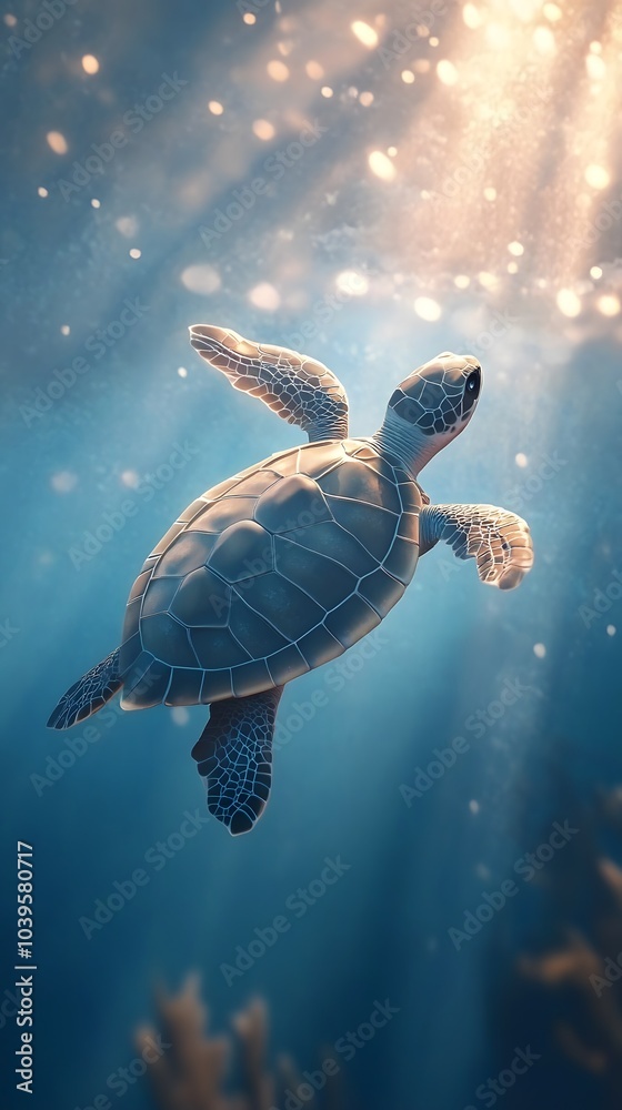 Fototapeta premium sea turtle swimming