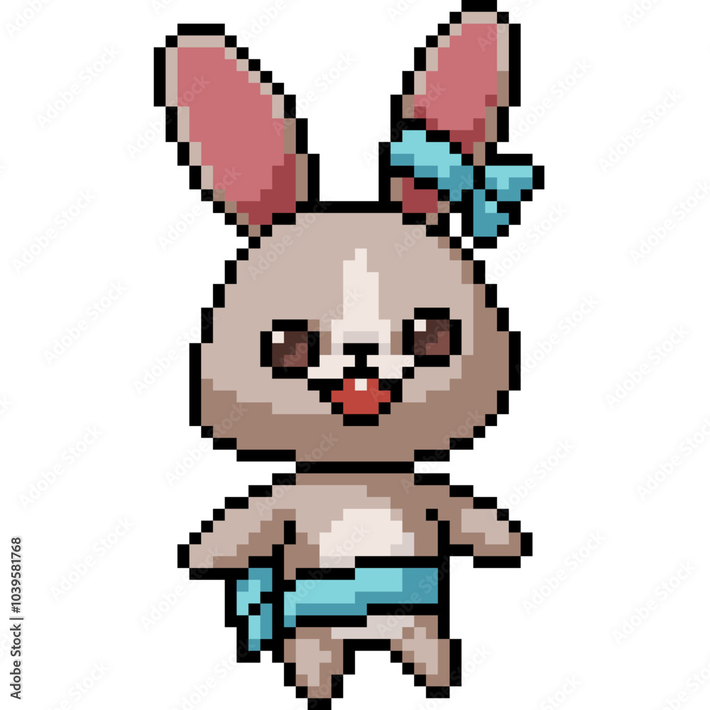 Obraz premium pixel art of bunny stuffed animal
