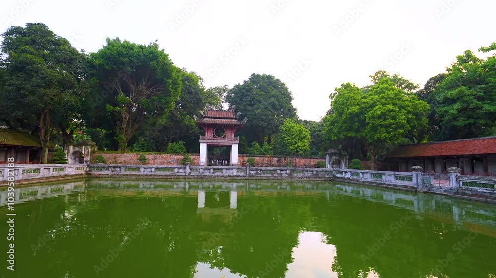 view of Khue Van Cac pavilion in Temper of Literature or Van Mieu - Vietnam's first national university in Hanoi city, Vietnam. view of Khue Van Cac pavilion in Temper of Literature or Van Mieu - Vietnam's first national university in Hanoi city, Vietnam.