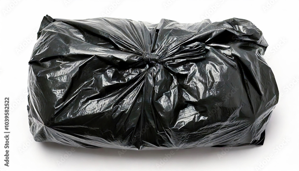 Garbage bags on a white background top view Garbage bags on a white background top view