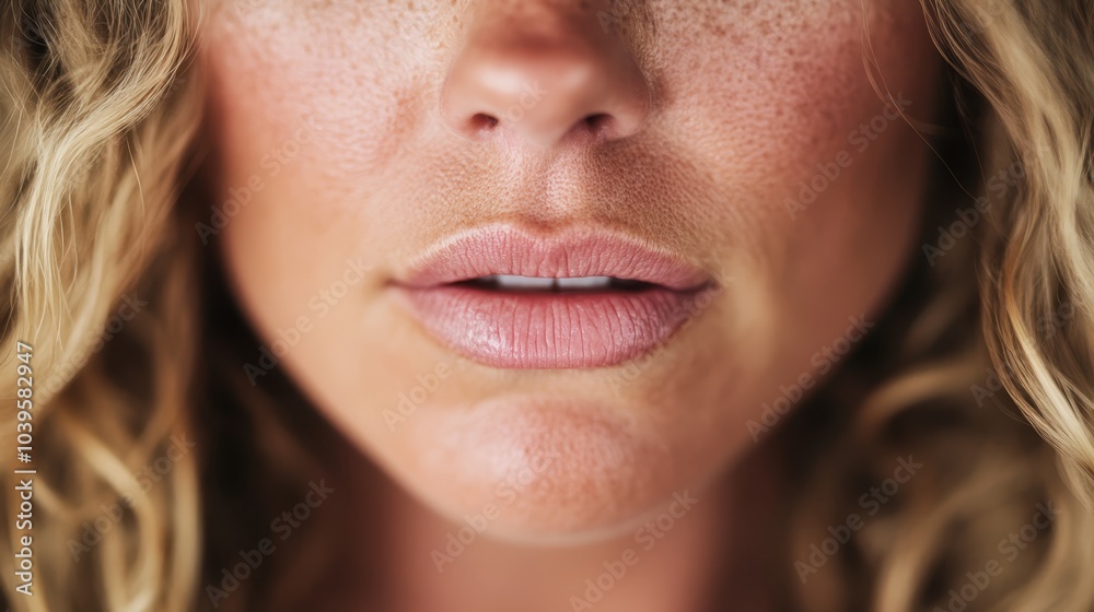 freckled hair frames it, her makeup bears similar scattered freckles freckled hair frames it, her makeup bears similar scattered freckles