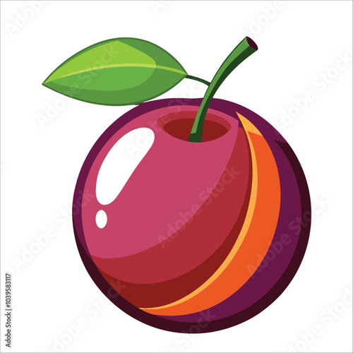 vector illustration of ripe plums