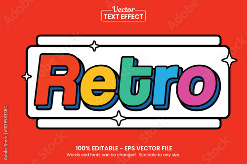 Retro vintage text effect, Editable text effect