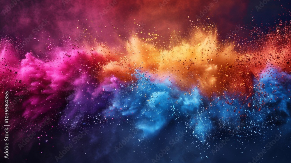 Naklejka premium Splashes and streaks of different colors. Holi celebration. Happy Holi , Concept Indian color festival.