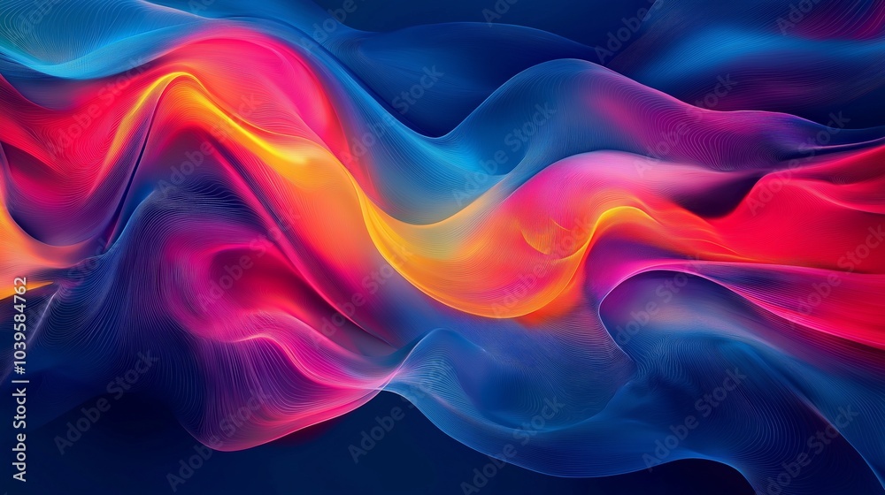 Obraz premium Colorful abstract line waves