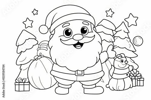 Santa Claus and christmas Coloring Page