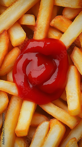 patatas fritas con ketchup photo